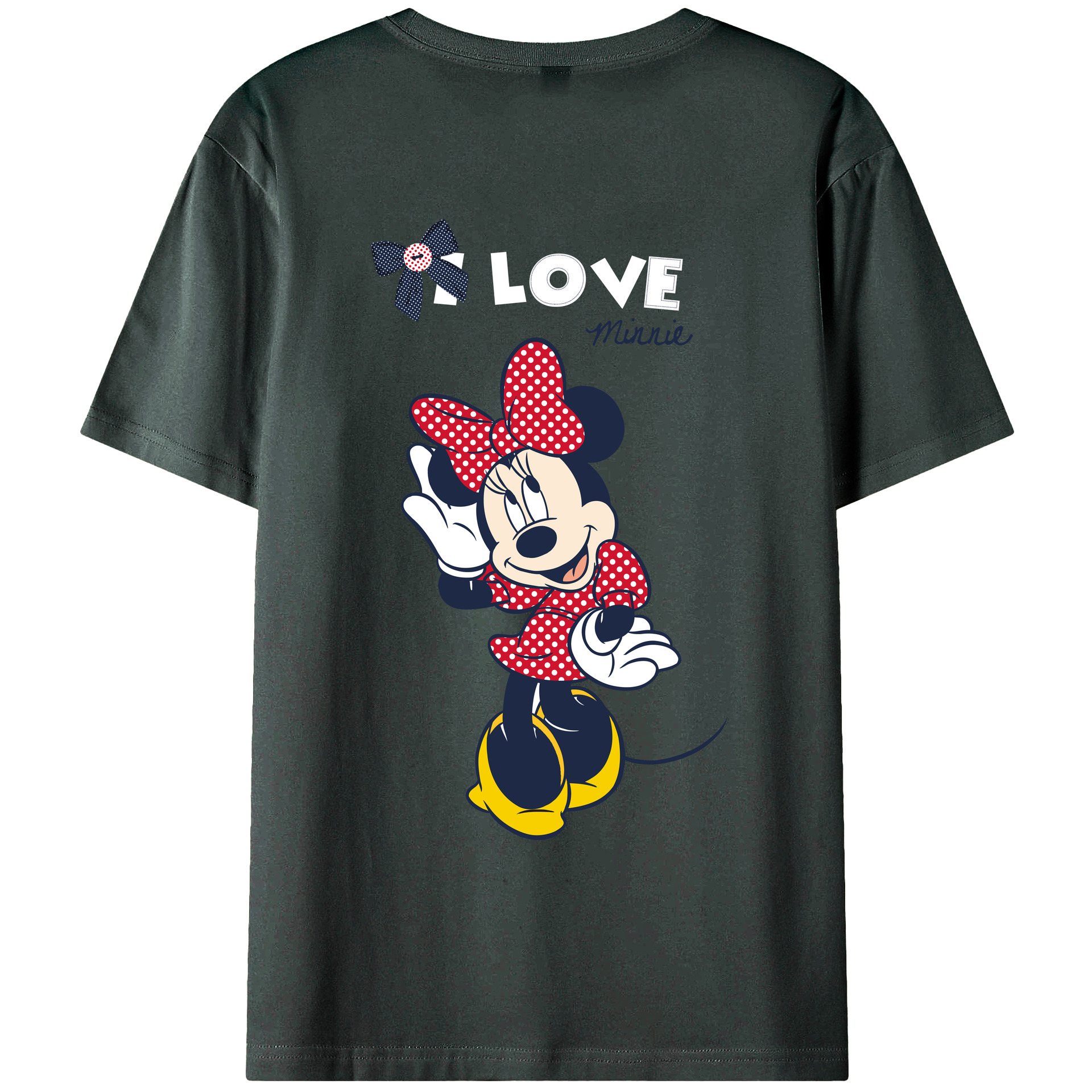 ミッキーマウス Mickey Mouse 綿100％ メンズ半袖Tシャツ（バックプリント） 通気性